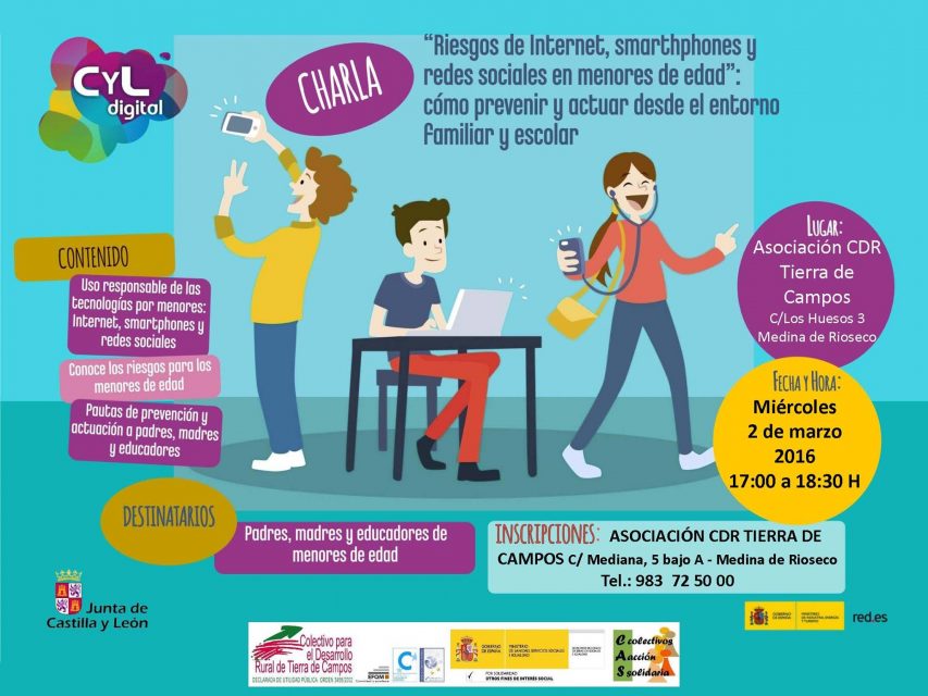 charla GRATUITA sobre los «Riesgos de Internet, smarthphones y redes sociales en menores de edad: cómo prevenir y actuar desde el entorno familiar y escolar»