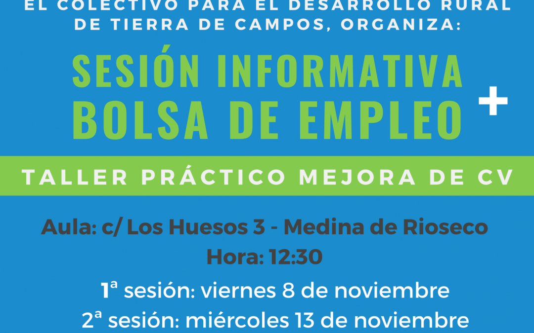 El Colectivo Tierra Campos organiza dos sesiones prácticas en relación a la Bolsa de empleo y a la mejora del Curriculum Vitae.