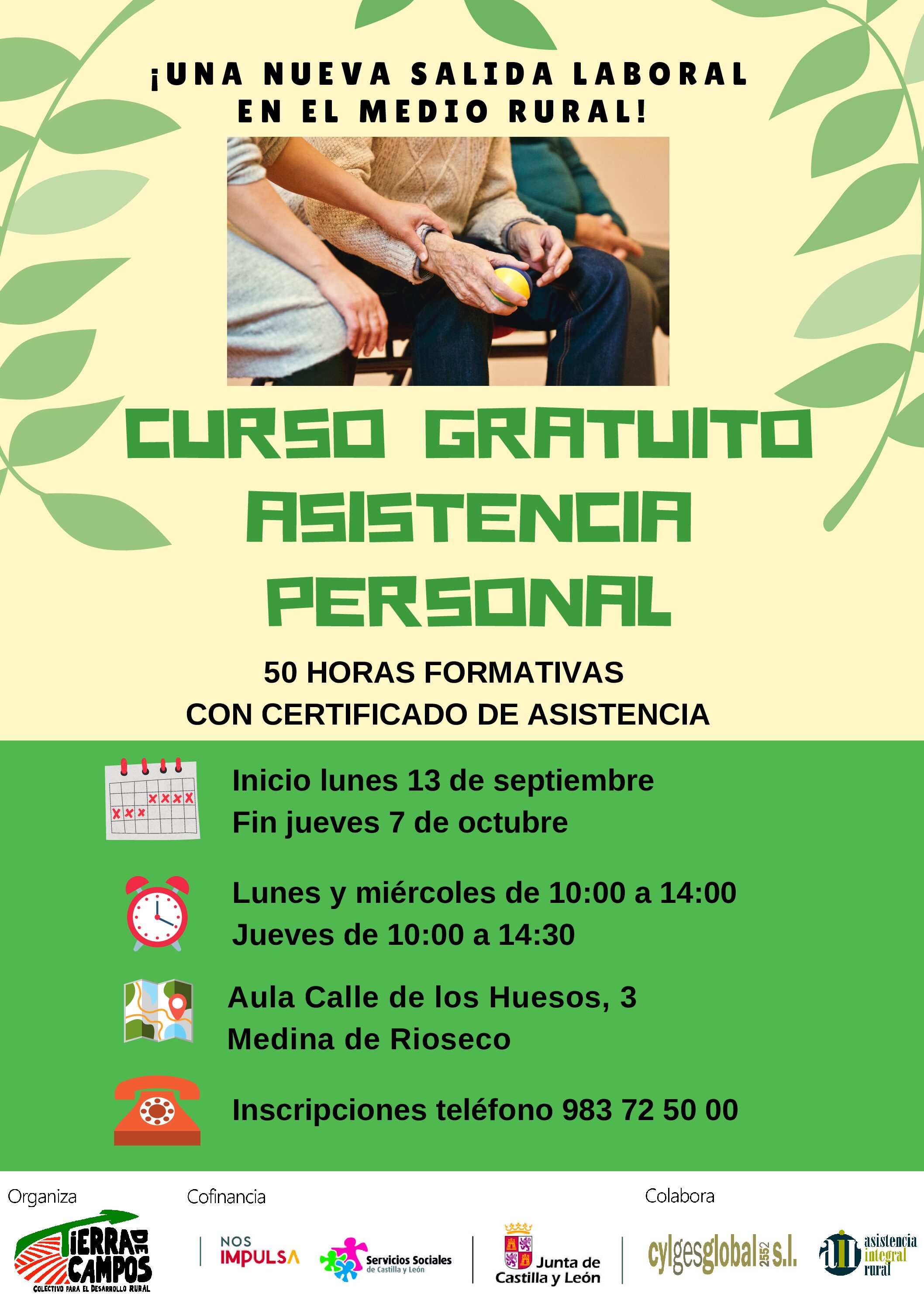 Curso gratuito de ASISTENCIA PERSONAL en Medina de Rioseco