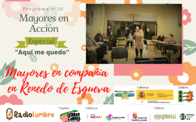 zoomsounds_player artistname="Somos Tierra de Campos" songname="Radiolumbre" type="detect"...
Taller de Radio en Villalpando
Las personas participantes en el taller de radio de Villapando nos presentan con entusiasmo las costumbres, historia, cultura, gastronomía etc… de su pueblo. Gente implicada y con gran amor por su pueblo. Para no perdérselo.[zoomsounds_player artistname="Somos Tierra...
Sahagún opina: Talleres de Envejecimiento Activo
Al inicio de este programa escuchareis algunos de los trabajos realizados por las personas que han participado en el taller de escritura creativa de Sahagún que recientemente se ha desarrollado de mano del Colectivo para el Desarrollo Rural de Tierra de Campos. Este y...
Becerril de Campos: patrimonio, tradición y cultura.
Hoy nos encontramos en Becerril de Campos con las participativas mujeres de esta localidad, que han realizado un programa, como no podía ser aquí de otro modo, dedicado a su pueblo, a sus fiestas y a sus mujeres. Ellas mismas y otras tantas de su tiempo, algunas más...
San Pedro de Latarce reivindica un mundo rural más ético y sostenible.
Buen día, hoy estamos en San Pedro de Latarce con el grupo de personas mayores que han participado en el taller de radio del Colectivo Tierra de Campos. Después de varios días de trabajo, hemos elaborado este programa que esperamos sea de su agrado. Tengo que decir...
![Programa Especial “MAYORES EN COMPAÑÍA”.